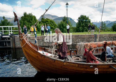 Heimkehr-Veranstaltung auf dem Caledonian Canal Fort William Stockfoto