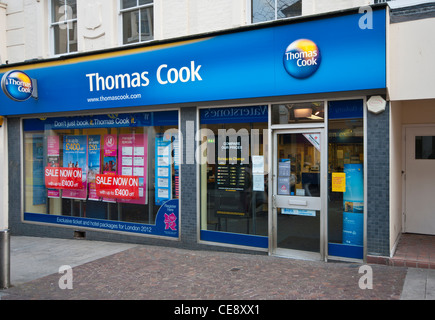 Thomas Cook High Street Travel Agents Agent UK Vertrieb Verkauf Stockfoto