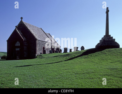 Christlichen Steinen sind innerhalb dieser isolierten Kirkmadrine Kirche & Grabkapelle, Speicherort wird verwendet für die Dreharbeiten verwendet Stockfoto