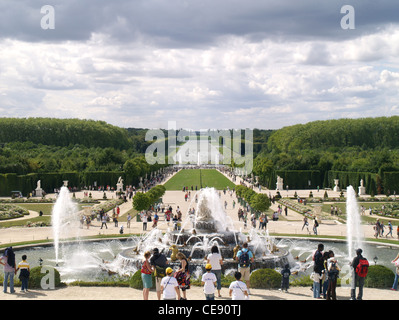 Frankreich-Versailles-Brunnen-Panorama Stockfoto