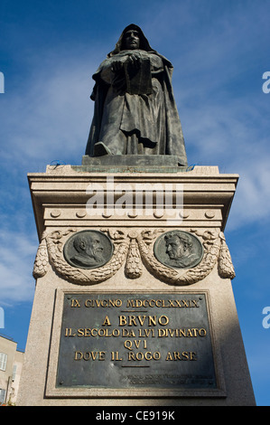 Giordano Bruno-Denkmal, Campo de' Fiori Square, Rom, Latium, Italien Stockfoto