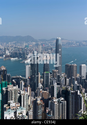 Dh CENTRAL HONG KONG Skyscraper Office Block Türme Hafen und Kowloon Gebäude Wolkenkratzer Stockfoto