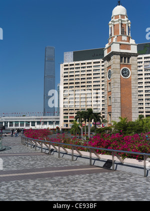 Dh Waterfront Promenade Tsim Sha Tsui, Hong Kong Kowloon Clock Tower und Sterne Haus ICC Tower Gebäude clocktower Stockfoto