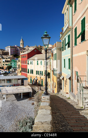 typische städtische Szene in Bogliasco, kleines Dorf in Ligurien, Italien Stockfoto