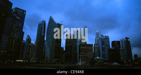 Central Business District CBD in der Marina Bay Area in der Stadt von Singapur in Fernost Südostasien. Finanz Skyline Investitionsbank Stockfoto