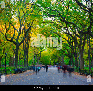 Die Mall und literarischen Spaziergang, Central Park Stockfoto