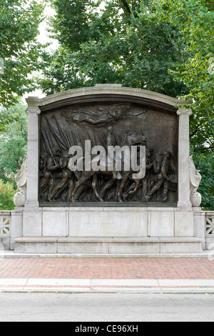 Colonel Robert Gould Shaw Denkmal in Boston, Massachusetts, USA. Stockfoto