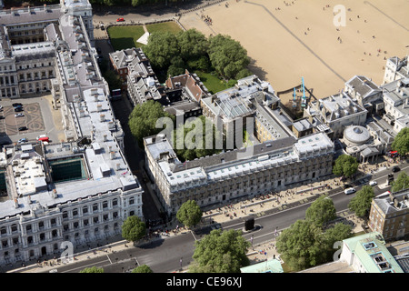 Luftaufnahme der Downing Street, Whitehall, London SW1 Stockfoto