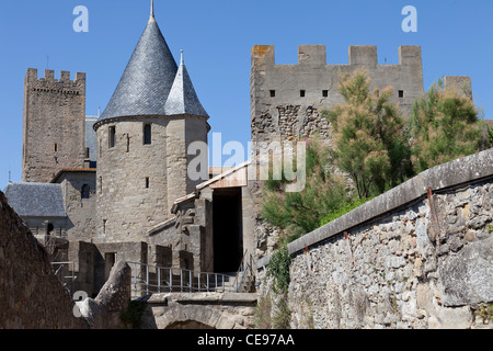 Die befestigte Stadt Carcassonne (Frankreich) Stockfoto