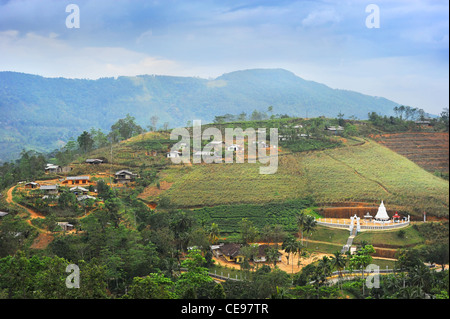 Sri Lanka Bergdorf am Abend Stockfoto