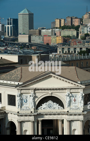 Blick auf die Skyline von San Benigno. Die modernen Geschäftsviertel von Genua (Italienisch, Genova) Italien, Europa Stockfoto