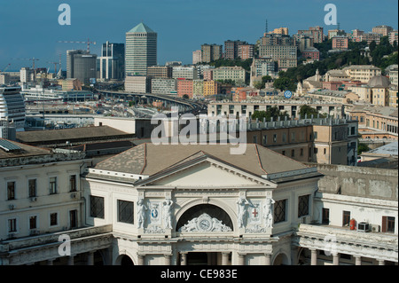 Blick auf die Skyline von San Benigno. Die modernen Geschäftsviertel von Genua (Italienisch, Genova) Italien, Europa Stockfoto