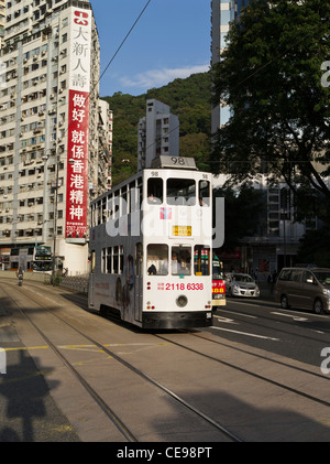 dh CAUSEWAY BAY HONG KONG weiß Hong Kong Straßenbahn Transport Straßenbahn Stockfoto