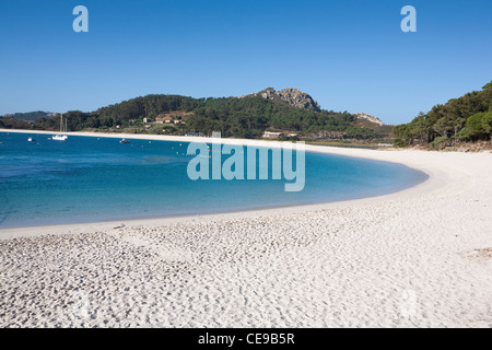 Playa de Rodas - Inseln im Atlantischen Ozean von Galizien Nationalpark, Provinz Pontevedra, Galicien, Spanien Stockfoto