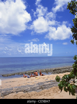 Coral cay Reinfern Beach, Green Island, Great Barrier Reef Marine Park, Queensland, Australien Stockfoto