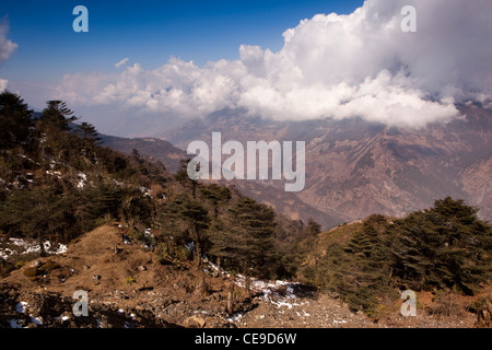 Indien, Arunachal Pradesh, Tawang Tal von Jang Dorf Stockfoto