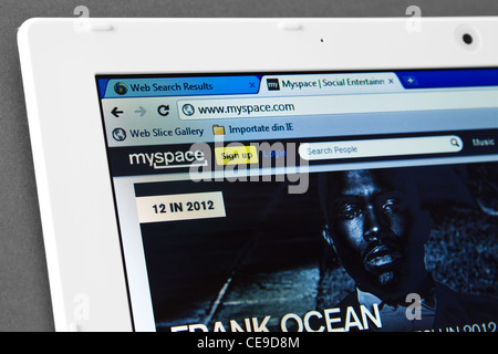 MySpace Webseite im Browser Stockfoto