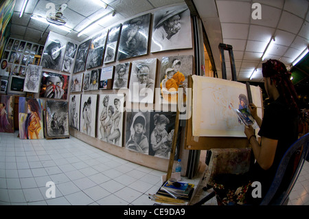 Die berühmte Sonntag Nacht Markt, Künstler-Shop, Chiang Mai, Thailand. Stockfoto