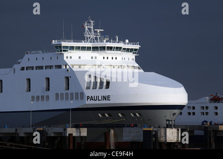 Frachter "Pauline" vertäut am Killingholme Haven, Lincolnshire Stockfoto