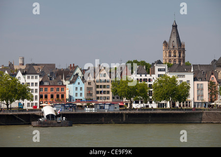 Altstadt am Rhein, Köln, Rheinland, Nordrhein-Westfalen, Deutschland, Europa Stockfoto