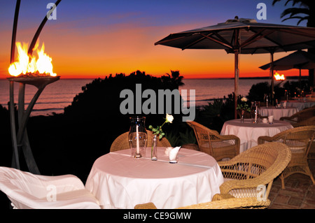 Portugal, Algarve: Sonnenuntergang Blick von der Restaurantterrasse des Hotel Vila Galé während der Gourmet Festival 2012 Stockfoto