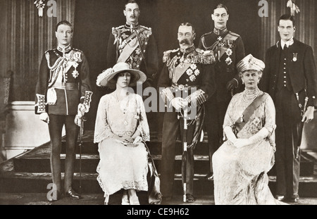 Königliche Familie von König George v. von England Stockfoto