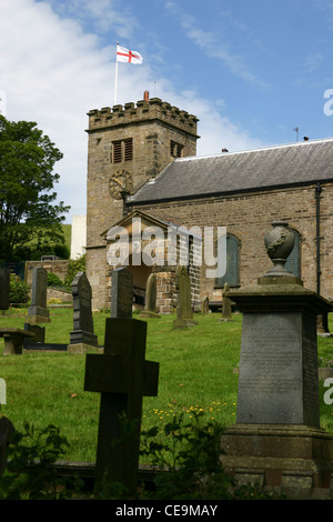 Str. Marys Kirche, Newchurch in Pendle, ist in dem Dorf Newchurch in Pendle, Lancashire, England. Stockfoto
