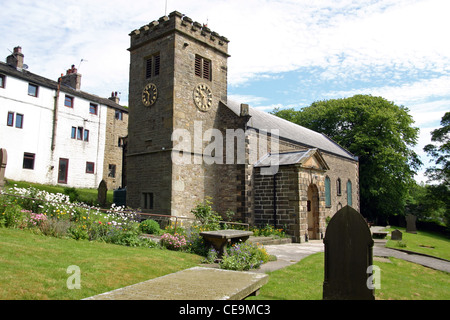 Str. Marys Kirche, Newchurch in Pendle, ist in dem Dorf Newchurch in Pendle, Lancashire, England. Stockfoto
