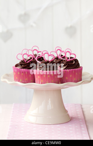 Valentine cupcaks Stockfoto