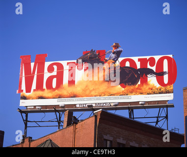 Marlboro Zigaretten Werbung Werbetafel, Las Vegas, Nevada, Vereinigte Staaten von Amerika Stockfoto