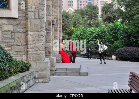 Hochzeitsfotograf, Bild von Braut und Bräutigam in china Stockfoto