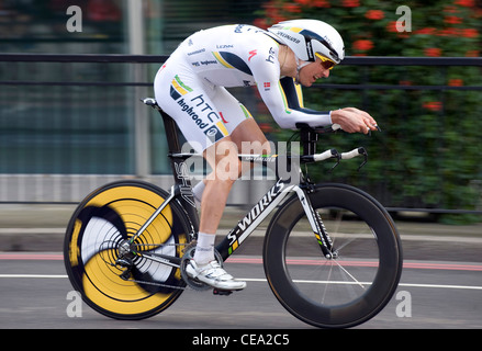 Lars Bak des Teams HTC-Highroad während das Zeitfahren der Stufe 8 der Tour of Britain 2011 Stockfoto