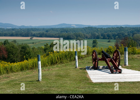 Kanone auf dem Schlachtfeld Saratoga, New York State, USA. Stockfoto