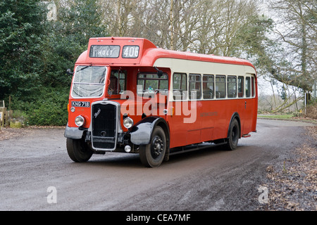 Ein Vintage rot, einzelne Doppeldecker-Bus auf Holt, Norfolk Stockfoto