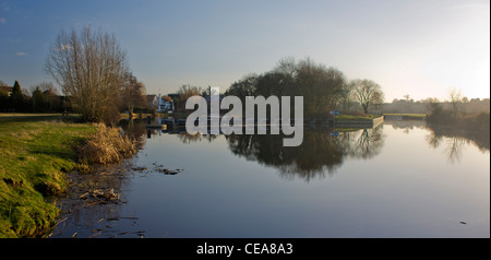 Fluß Avon Welford auf Avon warwickshire Stockfoto