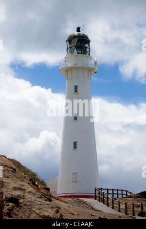 Castlepoint Leuchtturm auf der felsigen Küste von Neuseeland Stockfoto