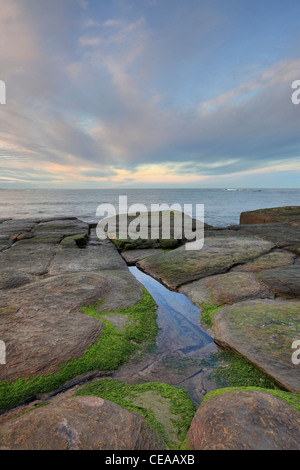 Dämmerung über Whitley Bay North Tyneside, Tyne and Wear, Northumberland, England Stockfoto