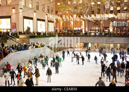 Eisbahn am Rockefeller Center in New York Stockfoto