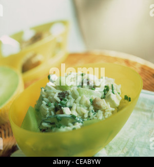 Reissalat mit honeymelon Stockfoto