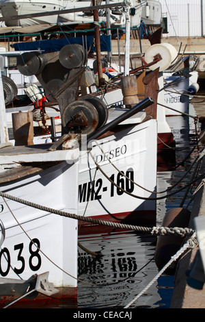 Detailansicht von "Llaut", traditionelle ibizenkische Berufsfischer Boot Stockfoto