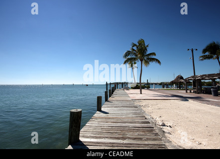 Ein Holzsteg am Meeresstrand Stockfoto