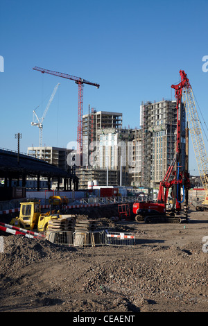 Neue Bebauung im Bau am Kings Cross, London (Februar 2012) Stockfoto