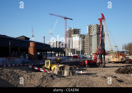 Neue Bebauung im Bau am Kings Cross, London (Februar 2012) Stockfoto