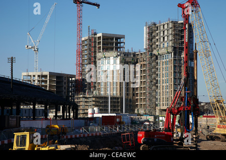 Neue Bebauung im Bau am Kings Cross, London (Februar 2012) Stockfoto
