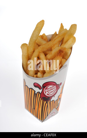 Burger King Pommes frites, auf weißem Hintergrund Ausschnitt usa Stockfoto