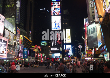 Times Square - New York City bei Nacht Stockfoto