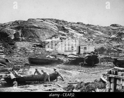 Walfang oder Fiskecamp, Labrador, Kanada, ca. 1864 Stockfoto