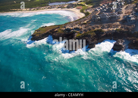 Karibik-Strand von Helikopterblick Stockfoto