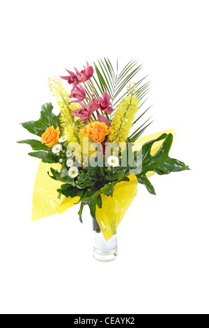 Bouquet von frischen Blumen auf weißem Hintergrundfoto Stockfoto