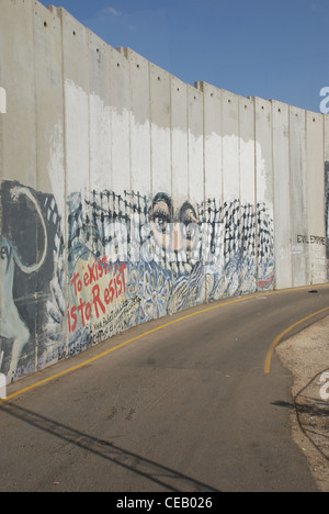 Grenzmauer zwischen Israel und Palästina in Bethlehem Stockfoto